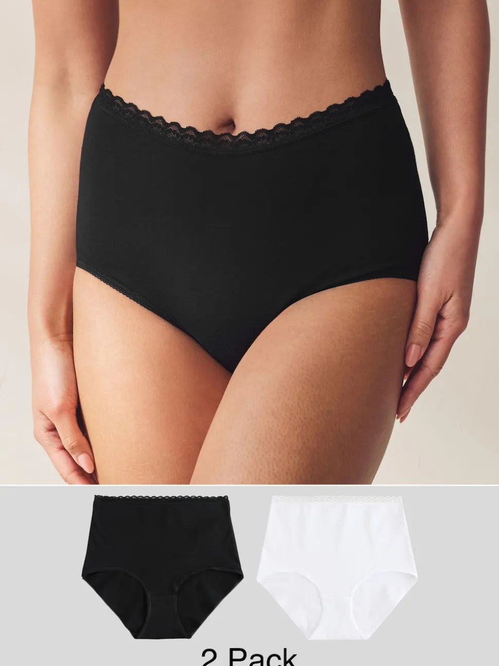 Black/White Menopause Friendly Cooling Knickers 2 Pack