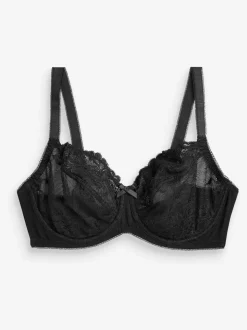 Black/White Non Pad Balcony DD+ Lace Bras 2 Pack