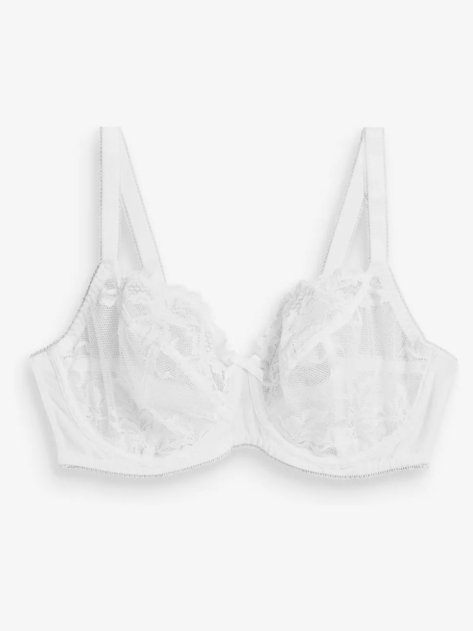 Black/White Non Pad Balcony DD+ Lace Bras 2 Pack