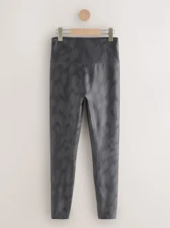 Black/White Power Active Sports Leggings