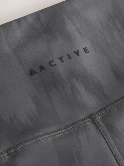 Black/White Power Active Sports Leggings