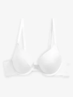 Black/White Push Up Pad Plunge A-E Smoothing T-Shirt Bras 2 Pack