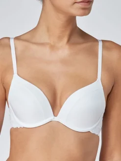 Black/White Push Up Pad Plunge A-E Smoothing T-Shirt Bras 2 Pack