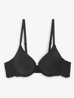 Black/White Push Up Pad Plunge A-E Smoothing T-Shirt Bras 2 Pack