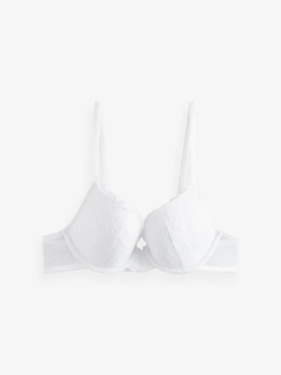 Black/White Push Up Plunge Lace Bras 2 Pack