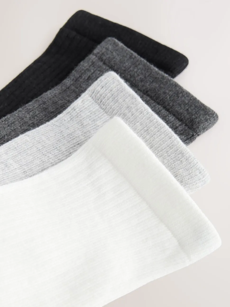Black/White Ribbed Ankle Socks 4 Pack