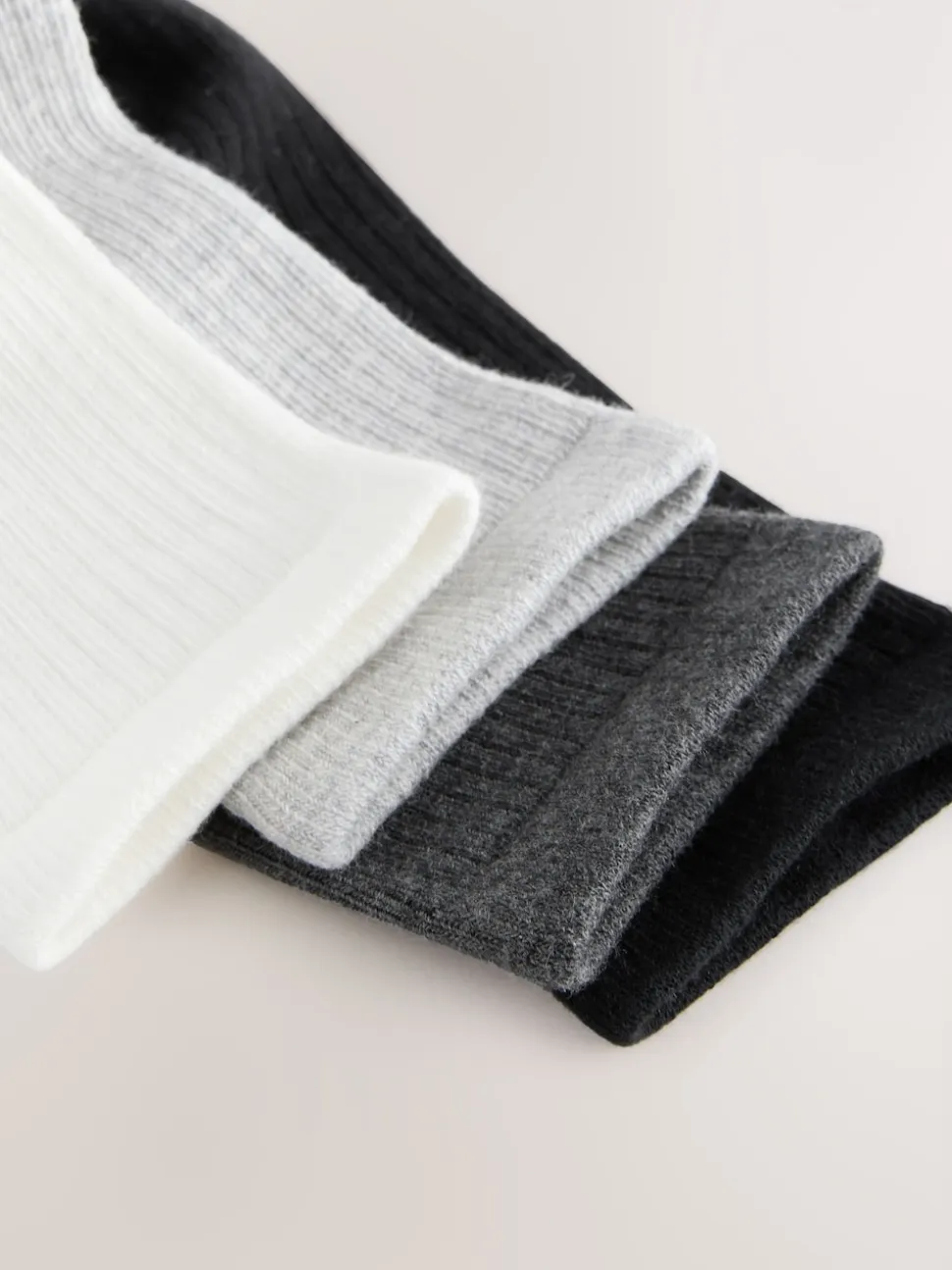 Black/White Ribbed Ankle Socks 4 Pack