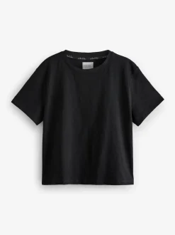 Black/White Short Sleeve 100% Cotton Pyjamas 2 Pack