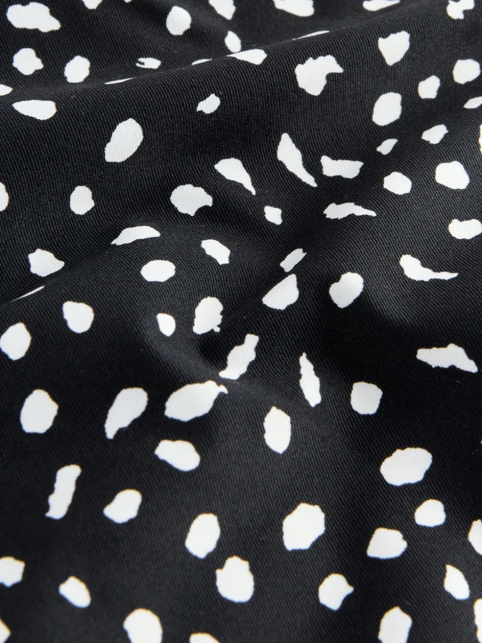Black/White Spot High Leg Bikini Bottoms