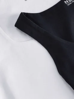Black/White Square Neck Vest 2 Pack