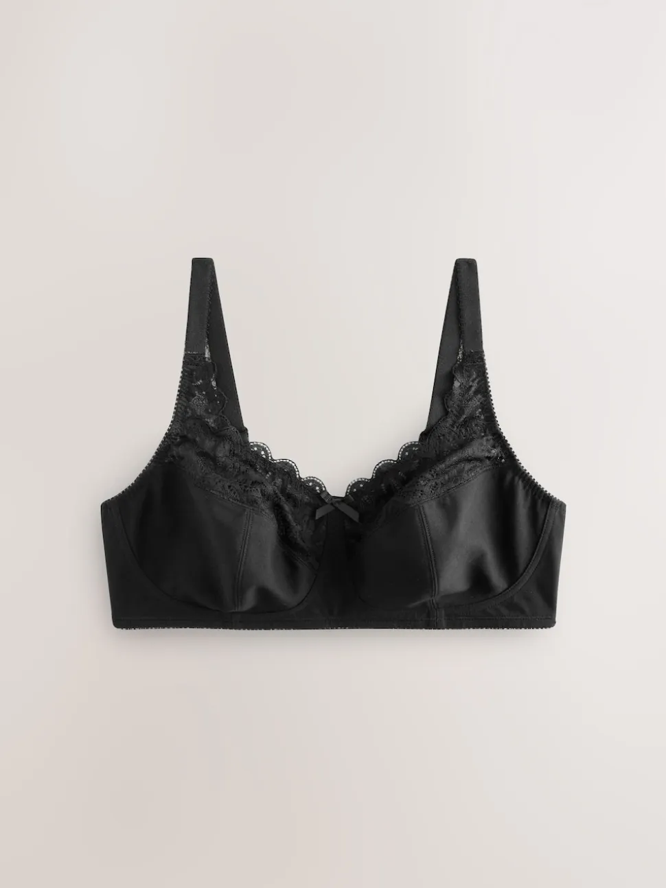 Black/White Total Support Cotton & Lace Non Wire Bra 3 Pack