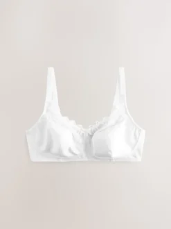 Black/White Total Support Cotton & Lace Non Wire Bra 3 Pack