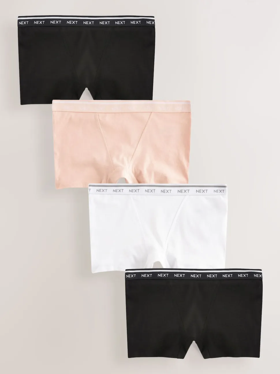 Black/White/Nude Boyshort Cotton Logo Knickers 4 Pack