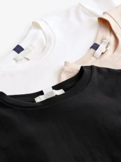 Black/White/Nude Heavyweight Basic T-Shirts 3 Pack