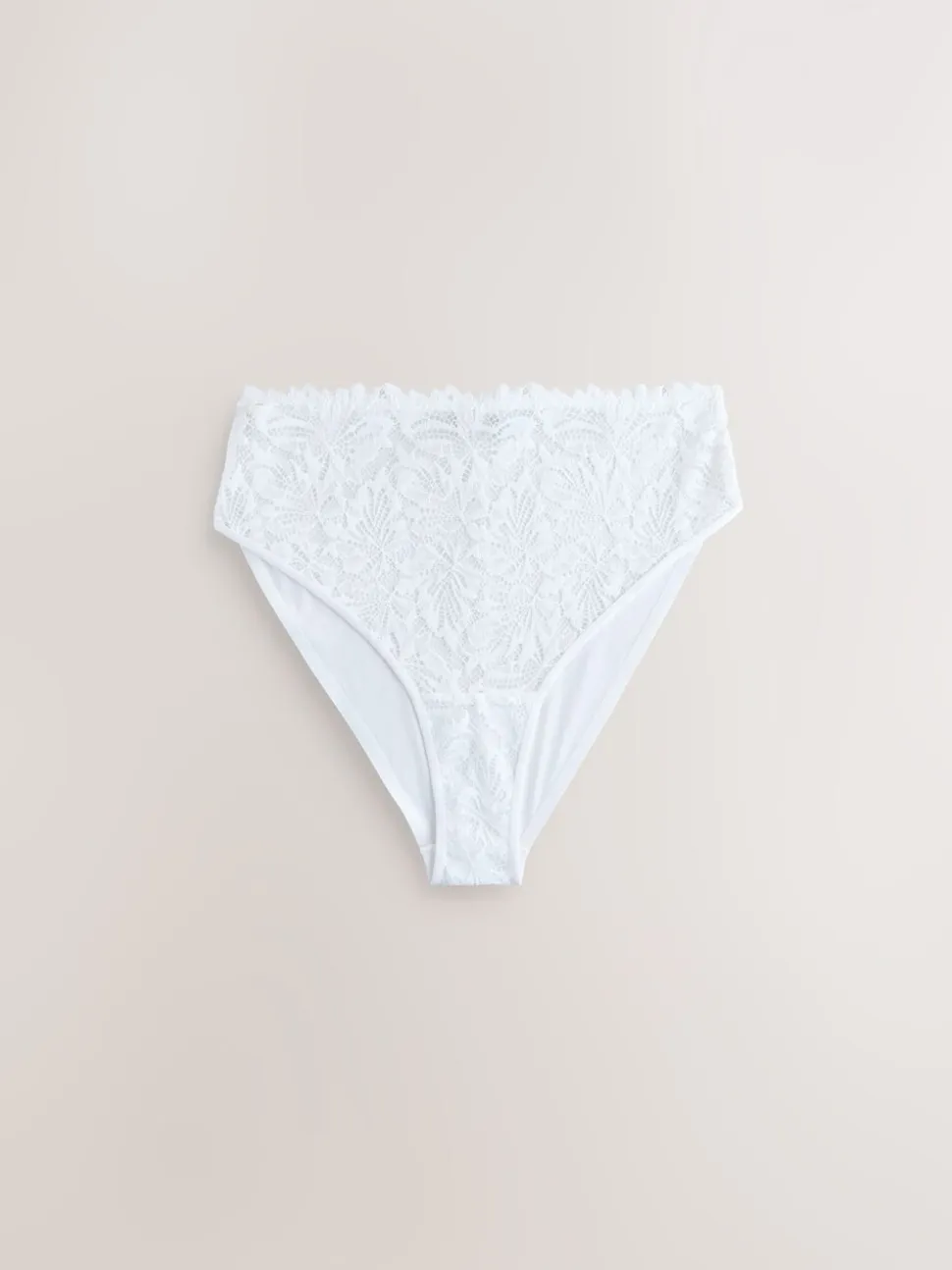 Black/White/Nude High Waist High Leg Lace Front NVPL Knickers 3 Pack