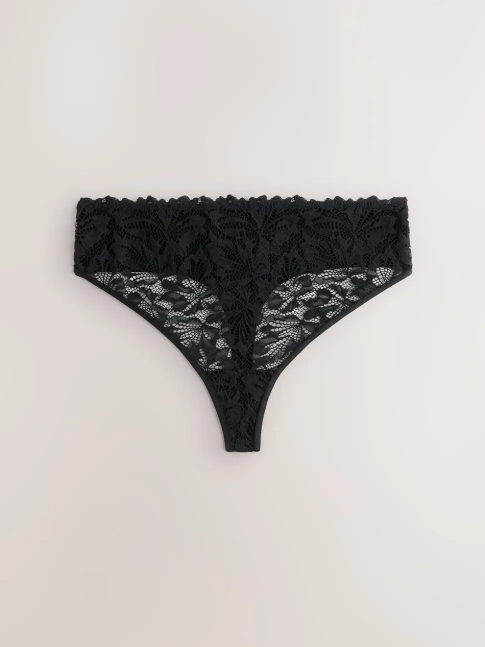 Black/White/Nude High Waisted Thong Lace Front NVPL Knickers 3 Pack