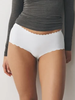 Black/White/Nude Midi No VPL Scallop Knickers 3 Pack