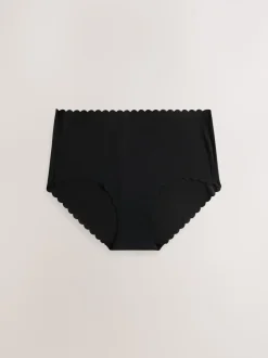 Black/White/Nude Midi No VPL Scallop Knickers 3 Pack