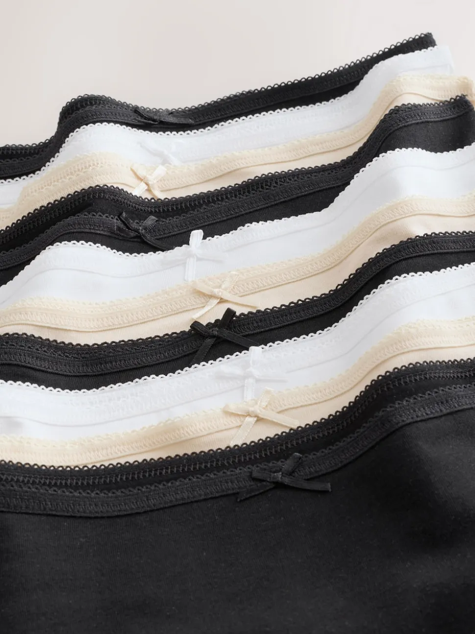 Black/White/Pastel Rose Nude Full Brief Full Briefs Cotton Knickers 10 Pack