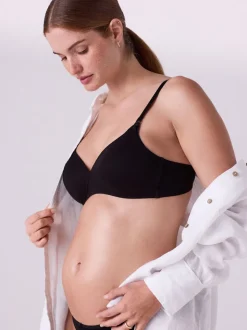 Black/White/Pastel Rose Nude Pad Non Wire B-G Nursing Cotton Blend Ultimate Comfort Bras 3 Pack