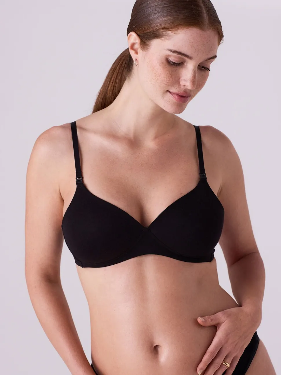 Black/White/Pastel Rose Nude Pad Non Wire B-G Nursing Cotton Blend Ultimate Comfort Bras 3 Pack