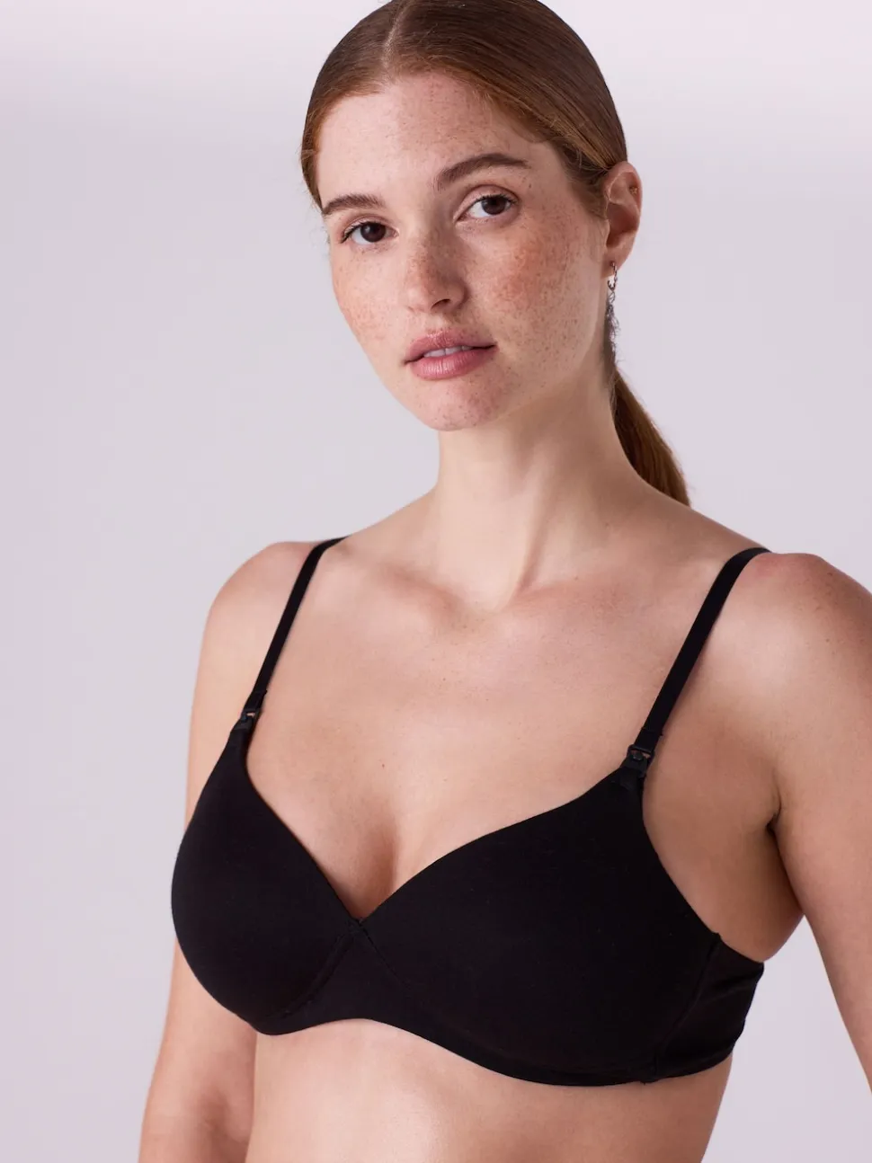 Black/White/Pastel Rose Nude Pad Non Wire B-G Nursing Cotton Blend Ultimate Comfort Bras 3 Pack