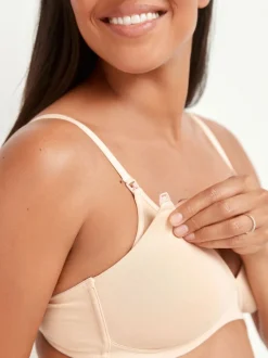 Black/White/Pastel Rose Nude Pad Non Wire B-G Nursing Cotton Blend Ultimate Comfort Bras 3 Pack
