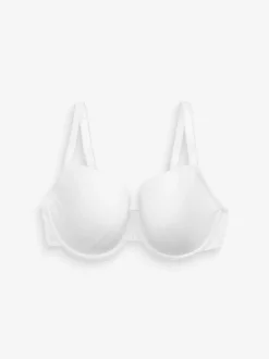 Black/White/Pastel Rose Nude Pad Plunge DD+ Cotton Blend Ultimate Comfort Bras 3 Pack