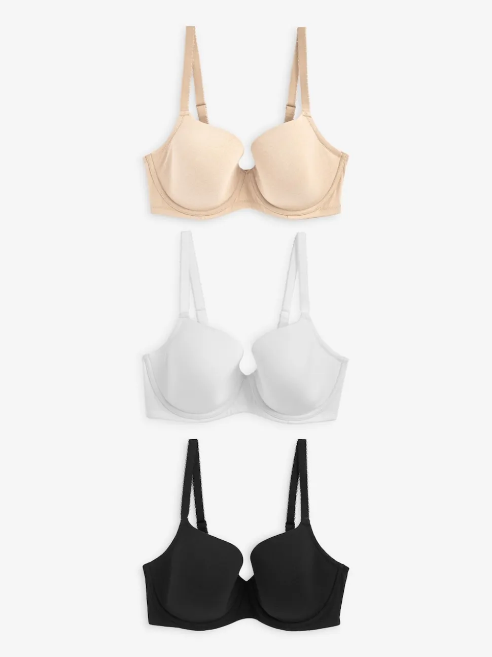 Black/White/Pastel Rose Nude Pad Balcony DD+ Cotton Blend Ultimate Comfort Bras 3 Pack