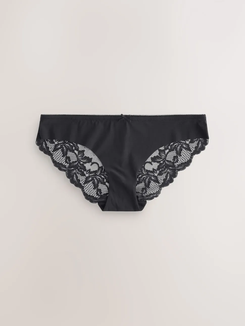 Black/White/Praline Nude Brazilian No VPL Lace Back Briefs 3 Pack