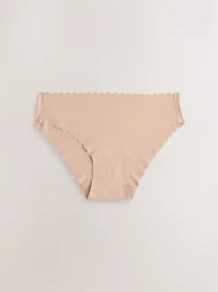 Black/White/Praline Nude Brazilian No VPL Scallop Knickers 7 Pack