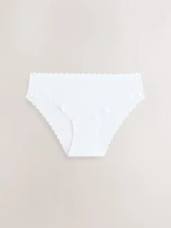 Black/White/Praline Nude Brazilian No VPL Scallop Knickers 7 Pack