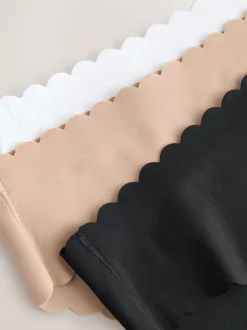 Black/White/Praline Nude Brazilian No VPL Scallop Knickers 7 Pack
