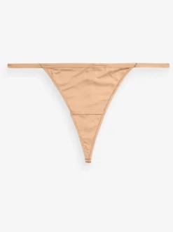 Black/White/Praline Nude G-String Microfibre Knickers 5 Pack