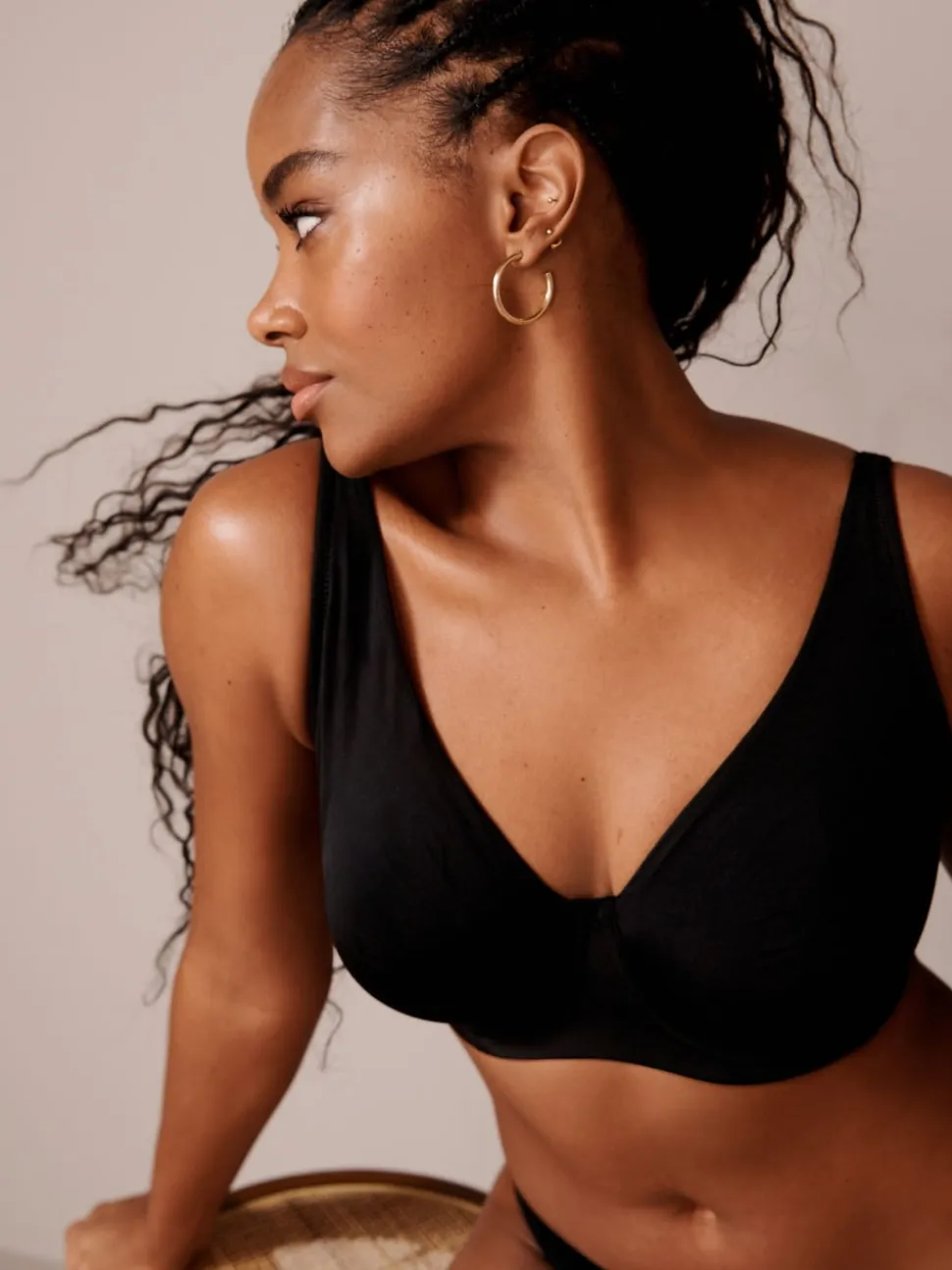 Black/White/Praline Nude Non Pad Full Cup DD+ Microfibre Smoothing Ultimate Comfort T-Shirt Bras 3 Pack