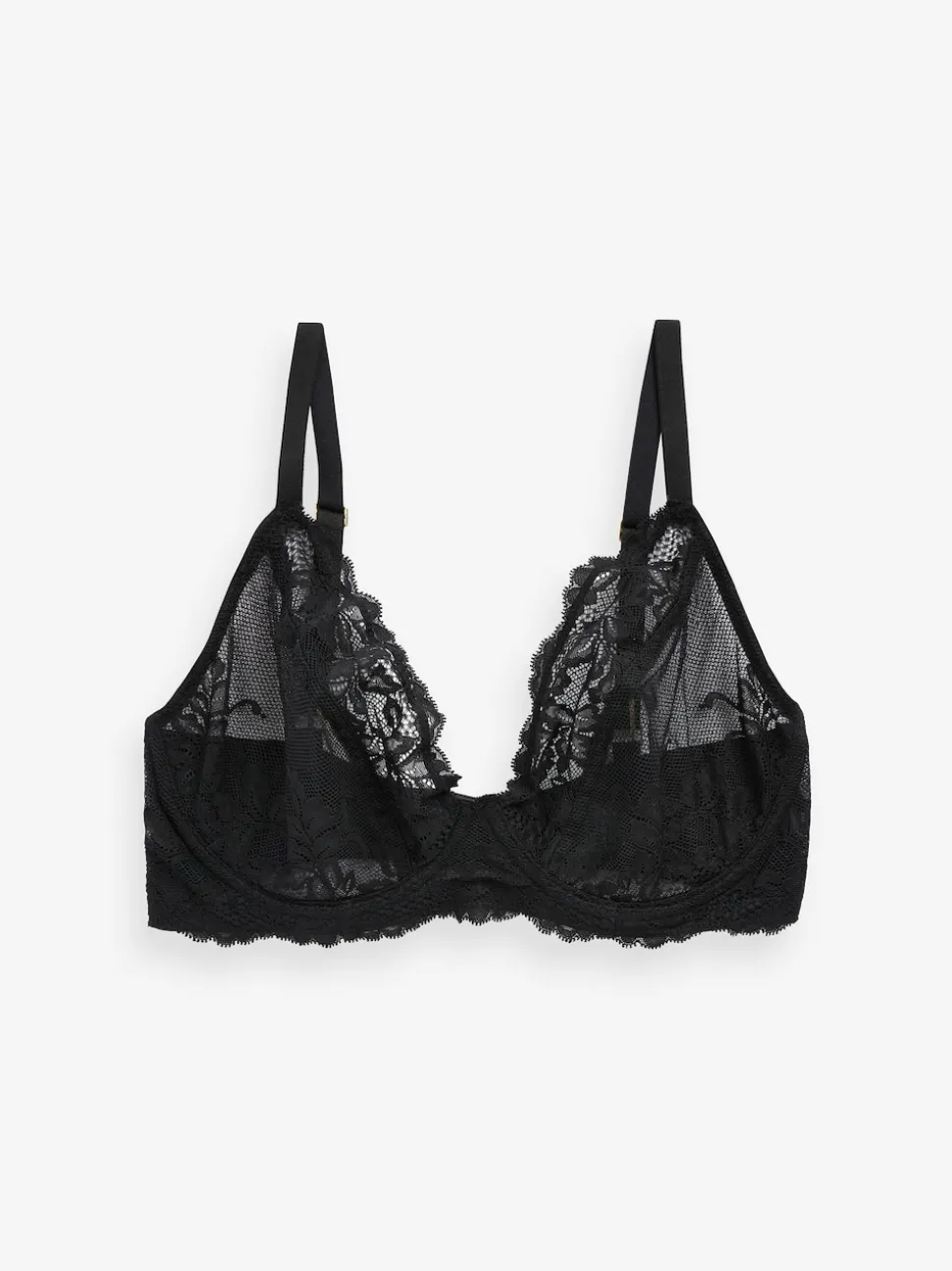 Black/White/Praline Nude Non Pad Plunge DD+ Lace Bras 3 Pack