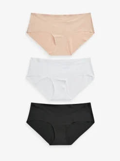 Black/White/Praline Nude Short No VPL Comfort Knickers 3 Pack
