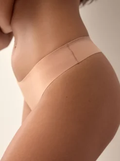 Black/White/Praline Nude Thong No VPL Comfort Knickers 3 Pack