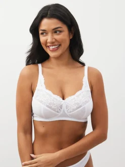 Black/White/Praline Nude Total Support Full Cup Lace Ultimate Comfort Bras 3 Pack
