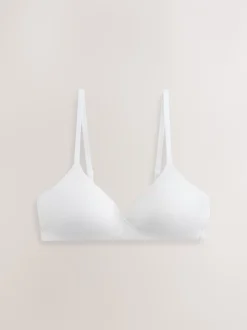 Black/White/White/Praline Nude Pad Non Wire Cotton Bras 4 Pack