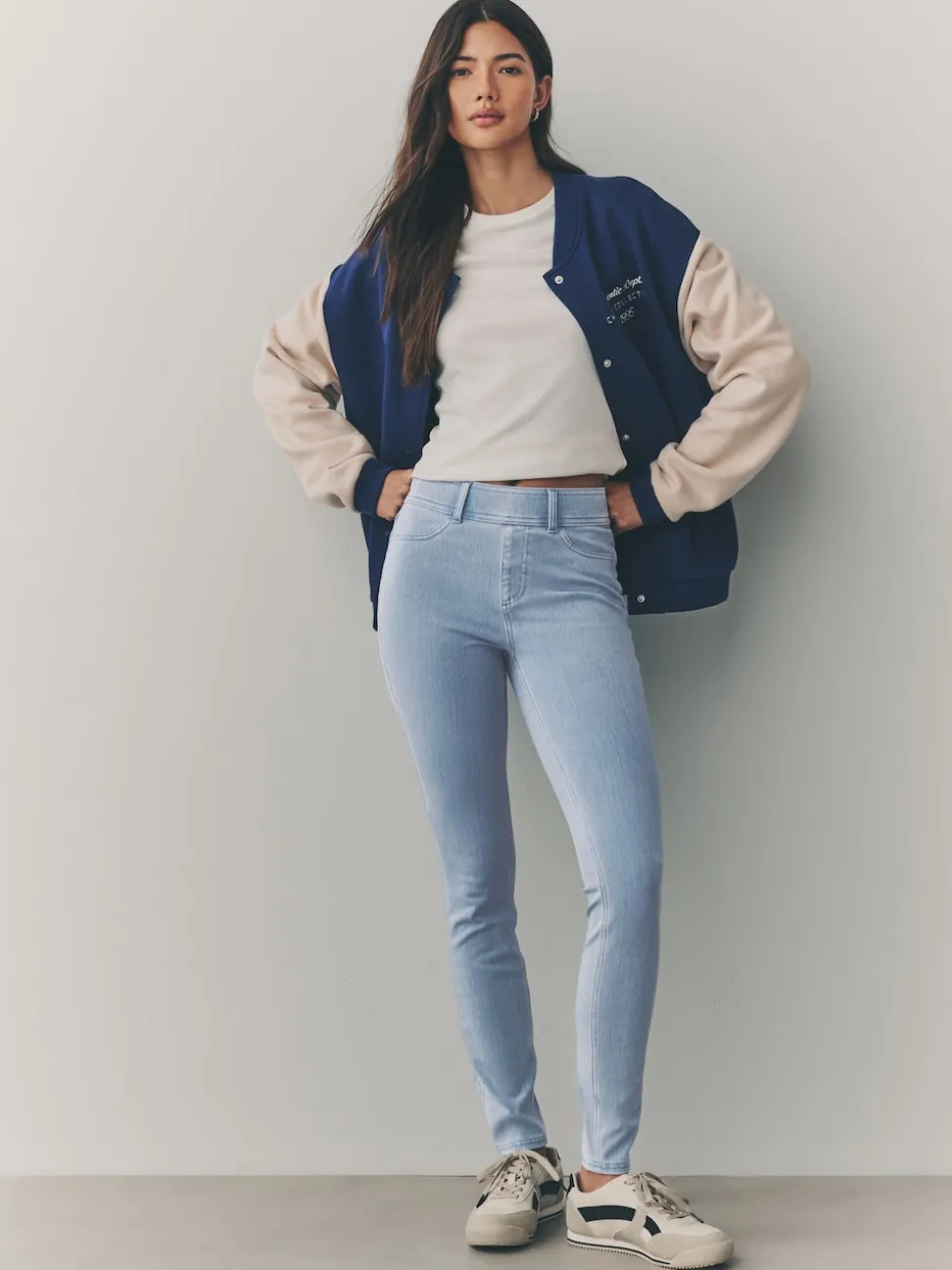 Bleach Blue Jersey Denim Leggings