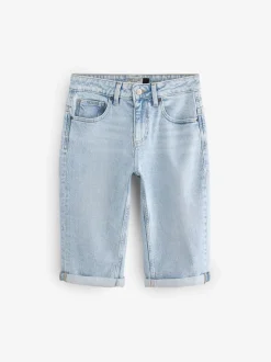 Bleach Knee Length Bermuda Denim Shorts
