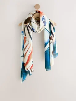 Blue Abstract Lightweight Scarf