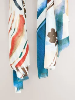 Blue Abstract Lightweight Scarf