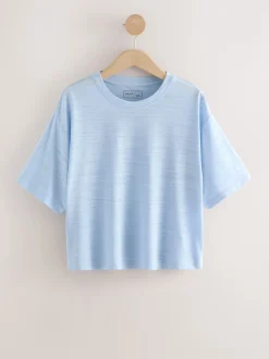 Blue Active Crew Neck Lightweight Boxy Short Sleeve T-Shirt