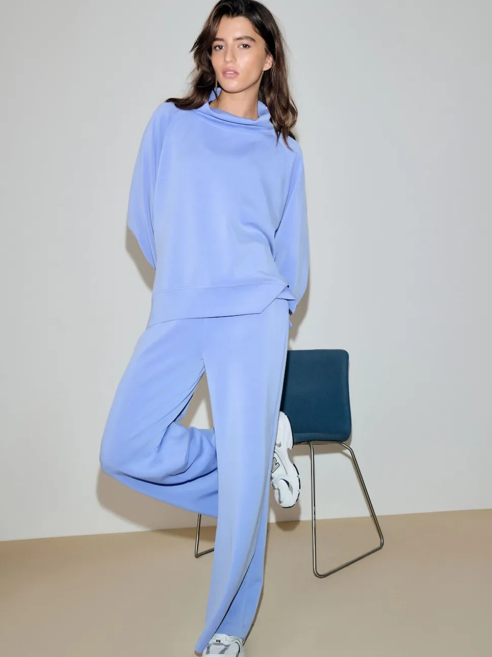 Blue Active Modal Supersoft Cowl Neck Jumper