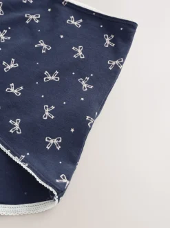 Blue Bows Full Brief Cotton Rich Knickers 7 Pack