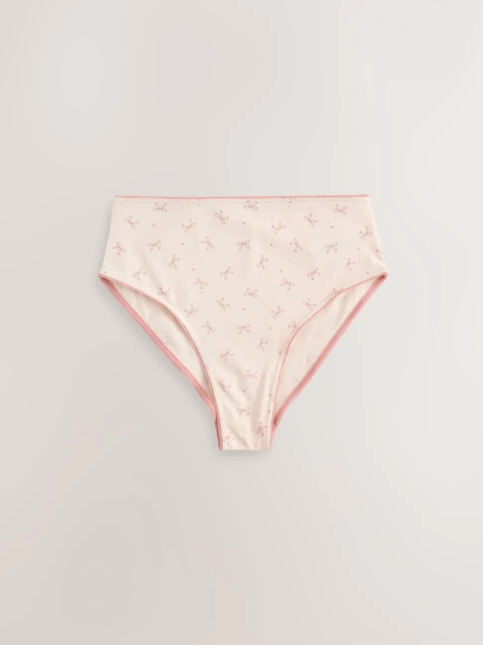 Blue Bows High Waist High Leg Cotton Rich Knickers 7 Pack