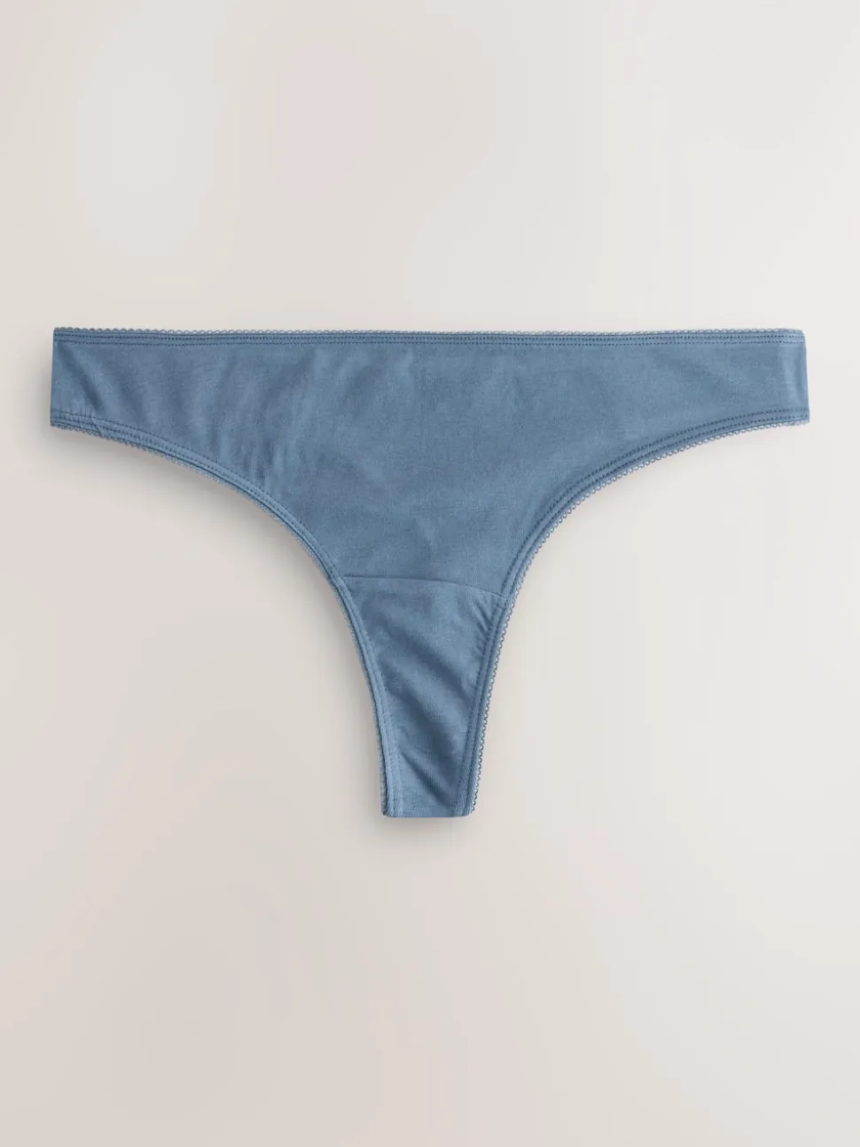 Blue Bows Thong Cotton Rich Knickers 7 Pack