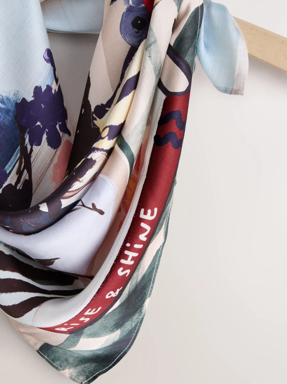 Blue Brunch Scene Lightweight Square Scarf